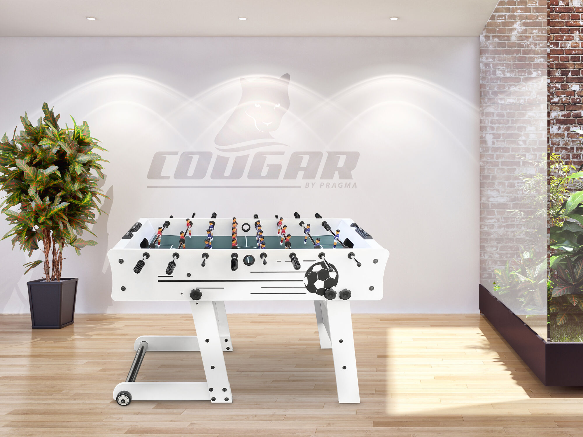 Cougar Scorpion Kick folding Football Table - White