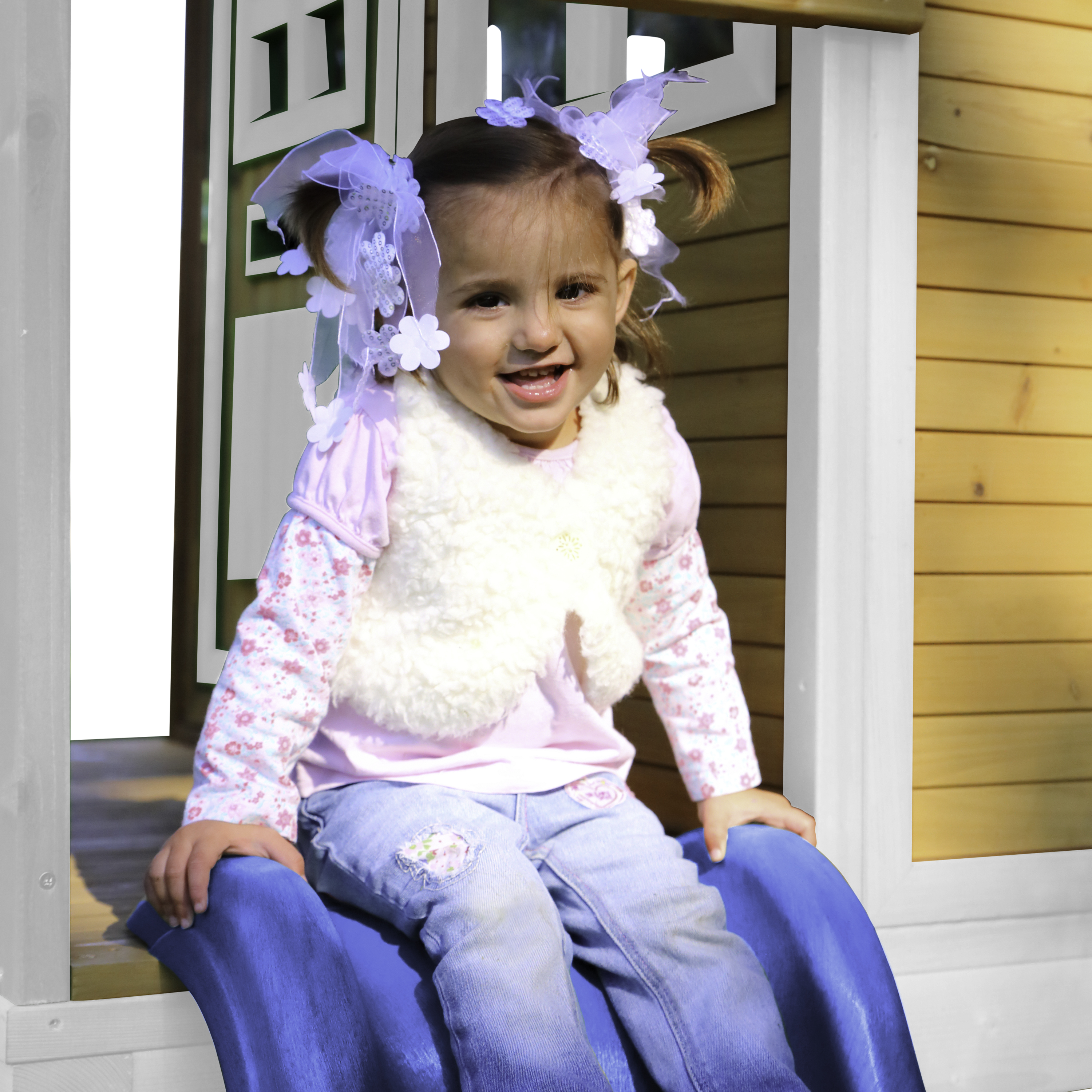 AXI Laura Playhouse Brown/White - Blue Slide