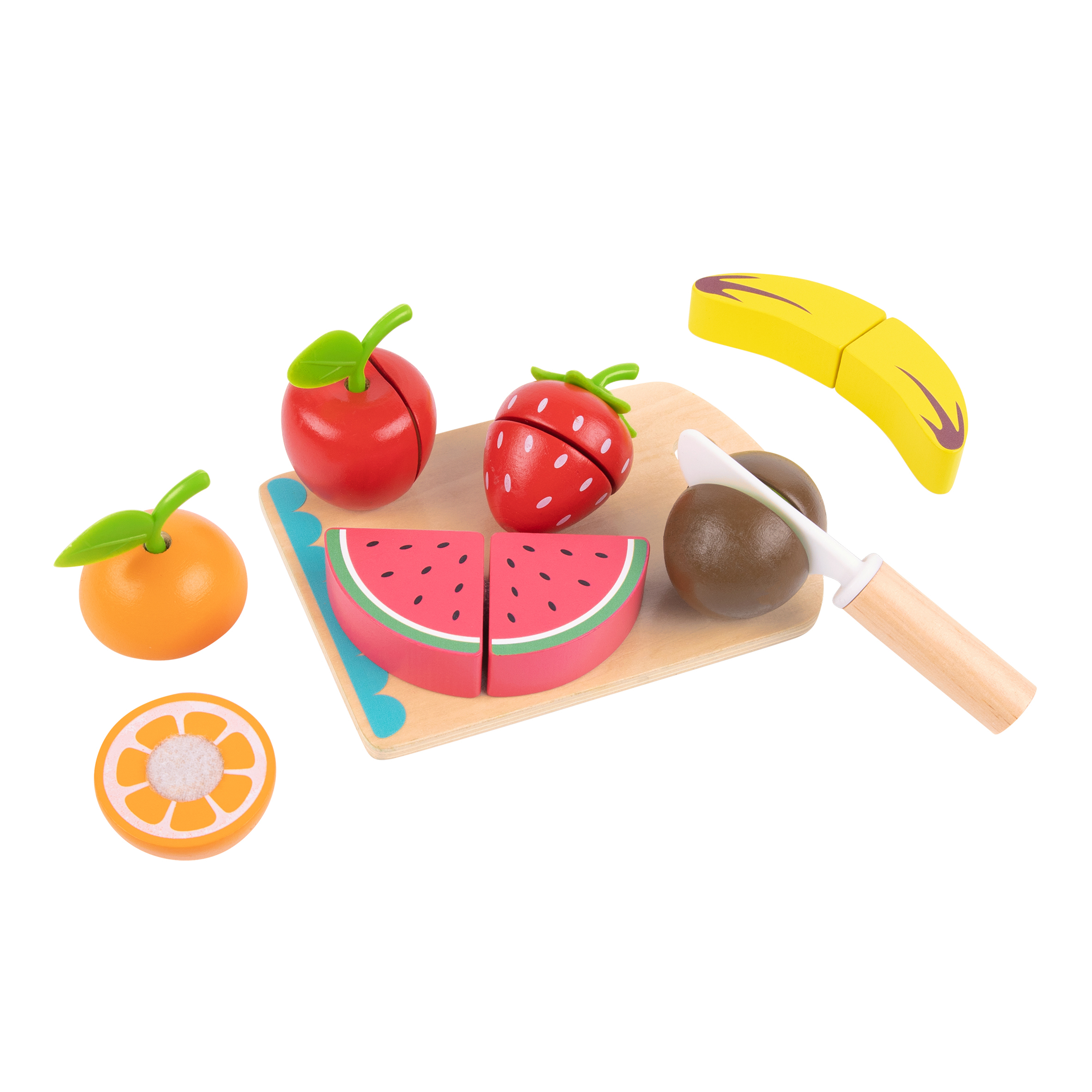 Tooky Toy Wooden Cutting Play Set Fruit