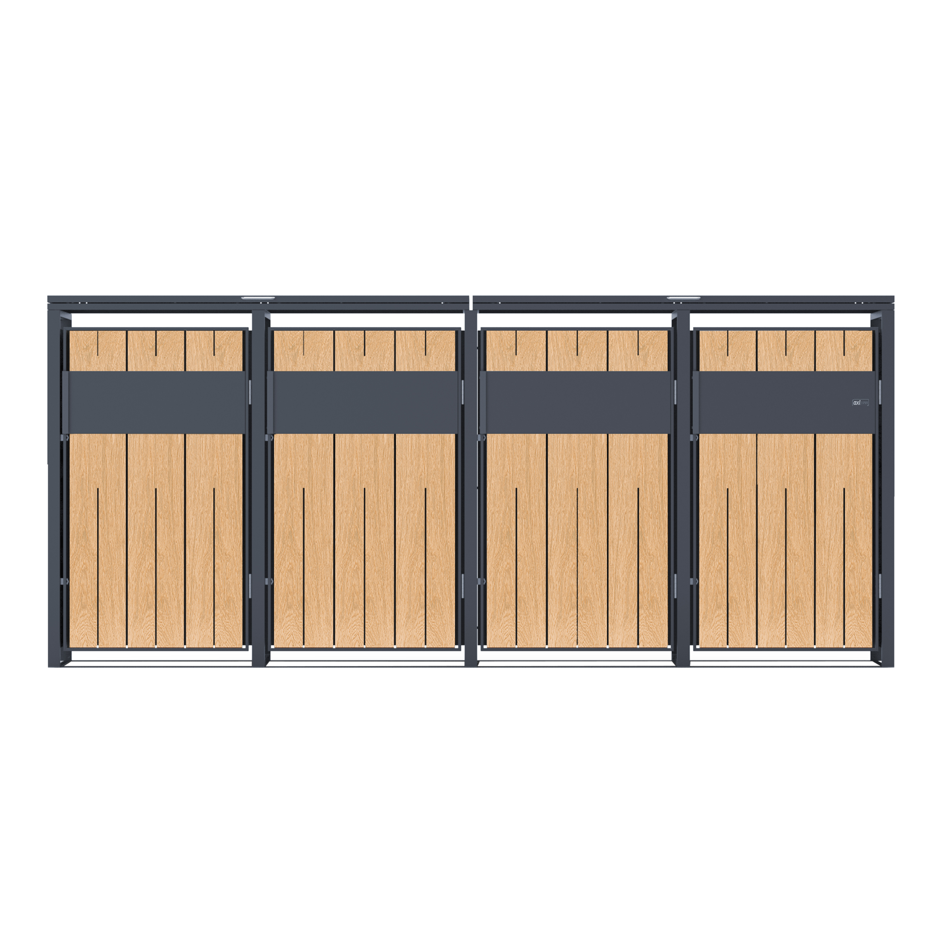 AXI Luke Metal Garbage Bin Shed - 4 Garbage Bins