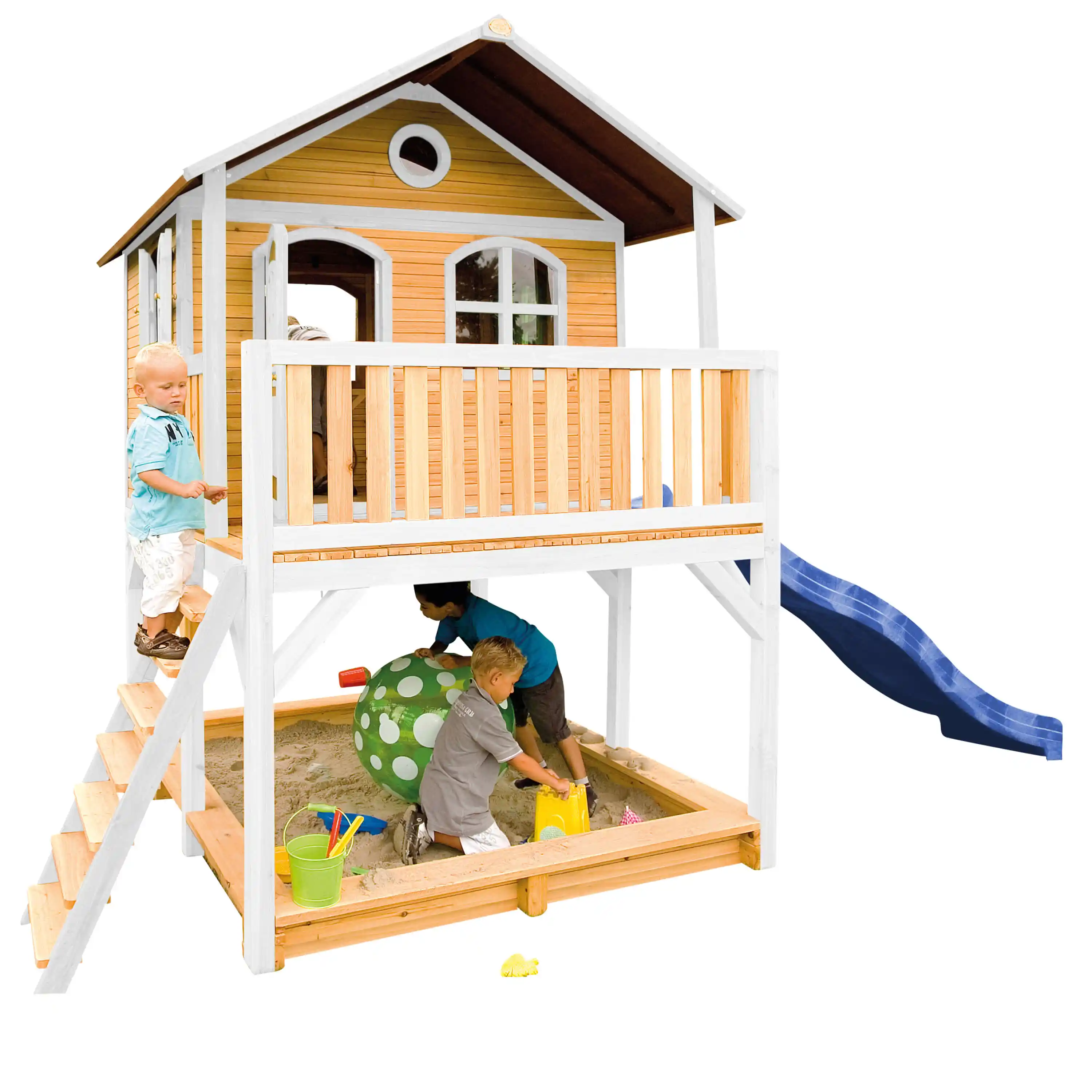 AXI Marc Playhouse Brown/White - Blue Slide