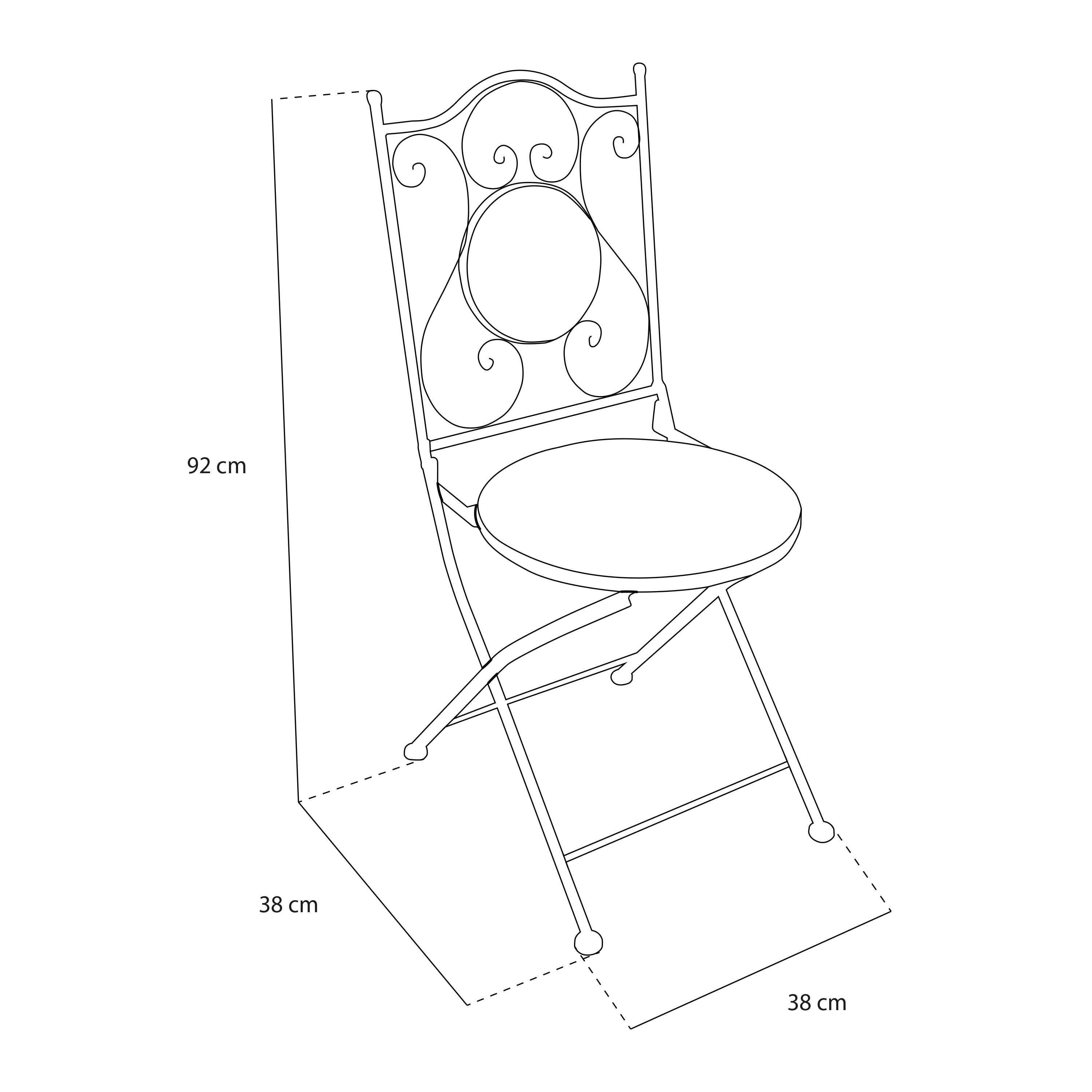 AXI Amélie Bistro Chairs Foldable Fiesta Flower – Set 2 pieces