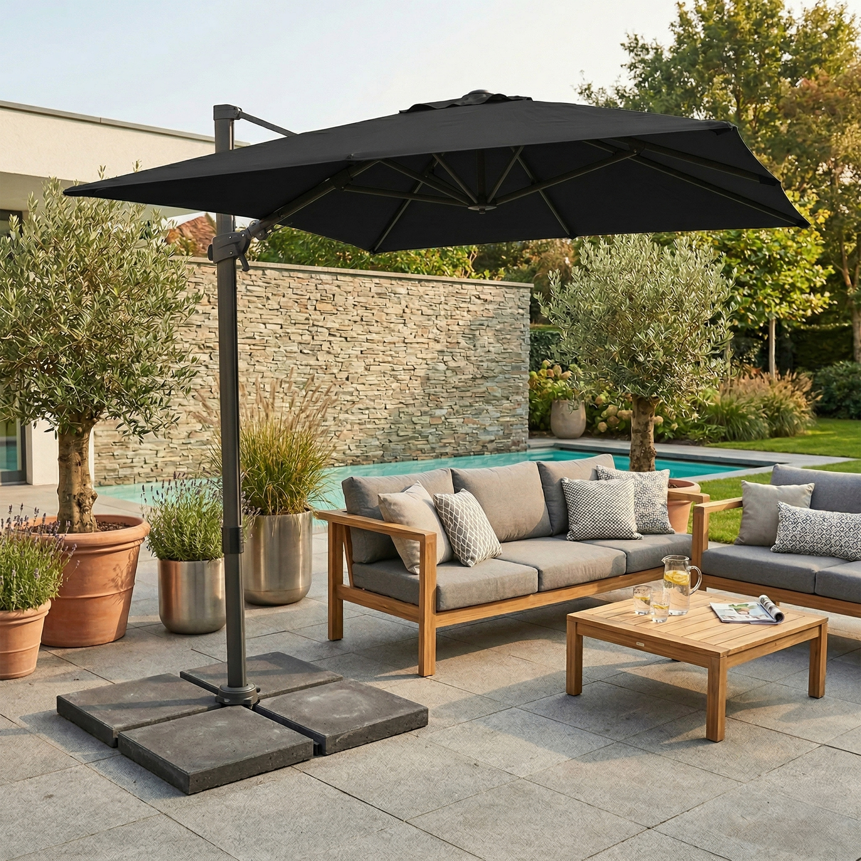 AXI Nyra Cantilever Parasol 200x300 cm Anthracite/Grey