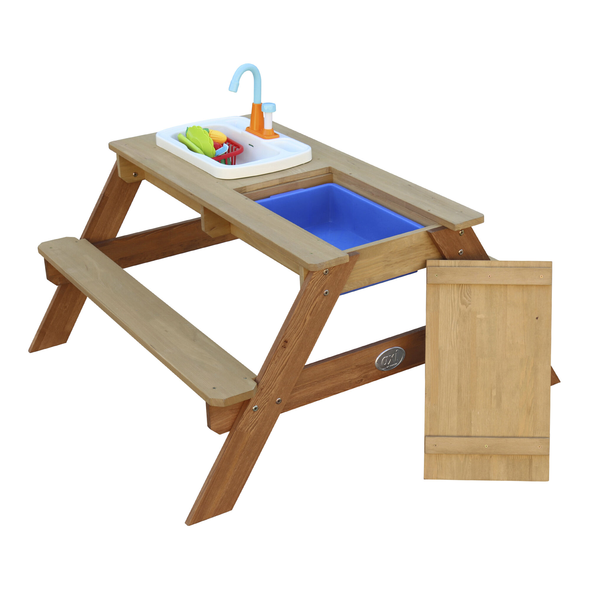 productfoto AXI Emily Zand & Water Picknicktafel met Speelkeuken wastafel Bruin