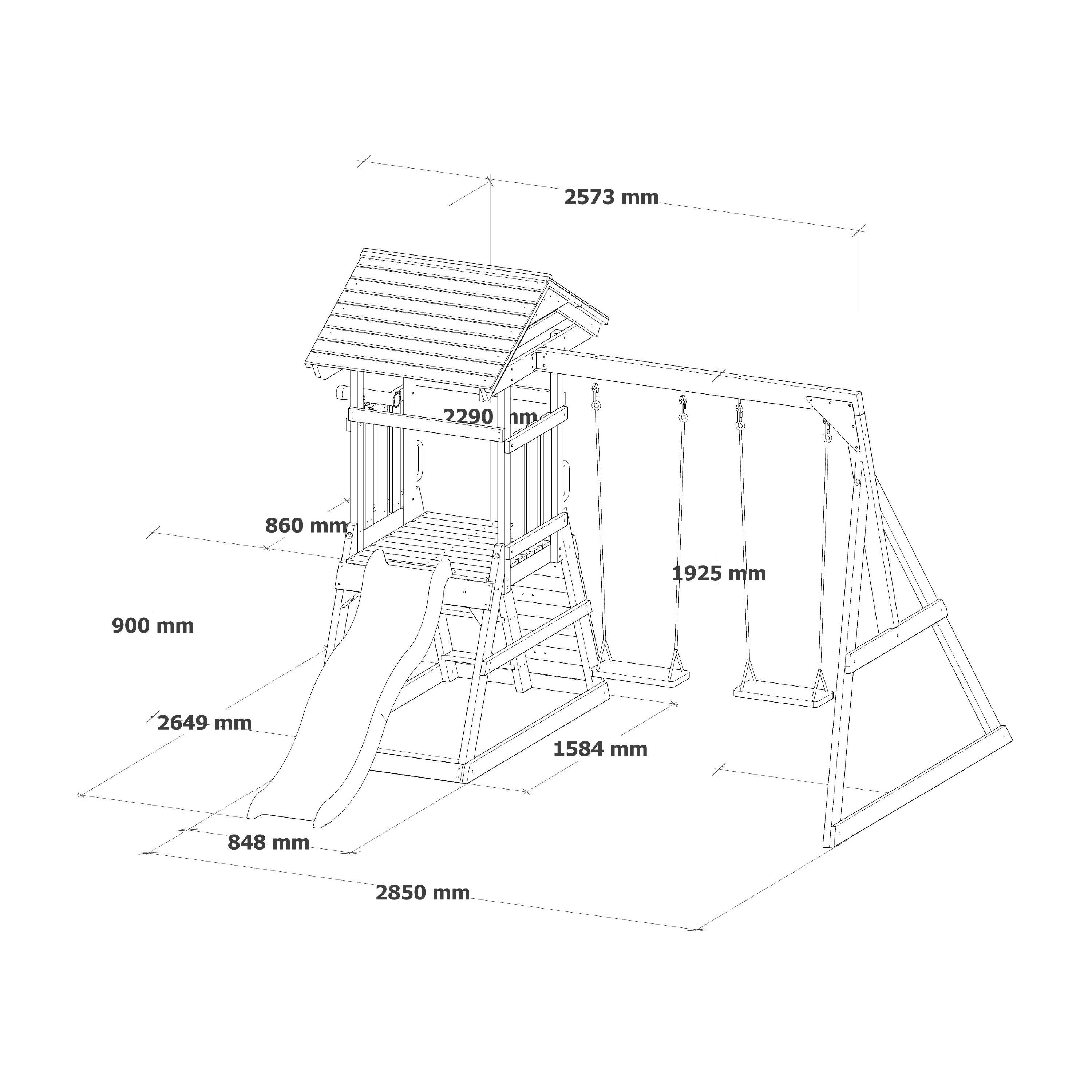 AXI Mia Climbing Frame with Double Swing Set – Grey Slide