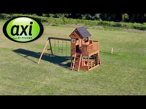 AXI Jack Climbing Frame with Double Swing and Trapeze – Lime Green Slide