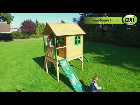 AXI Laura Playhouse Brown/White - Blue Slide