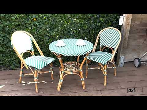 AXI Jacqueline Rattan Bistro Set Green/White