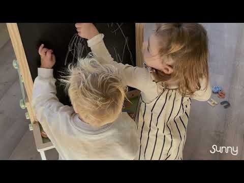 Sunny Mika Activity Easel with Pegboard - Natural Brown