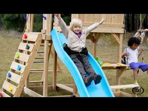 AXI Duncan Climbing Frame with Swings, Climbing Frames and Monkey Bars – Cream Slide