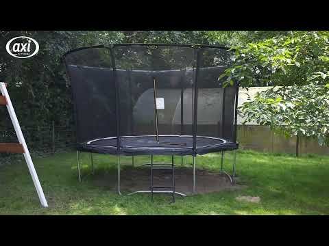 AXI Denver Trampoline with safety net and ladder Ø 366 cm - Onground on Poles - Black