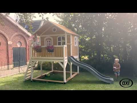 AXI Marc Playhouse Brown/White - Lime Green Slide