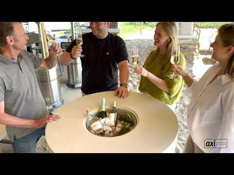 AXI Brandon 2-in-1 Bar Table / Side Table & Cooler – Limestone-Look