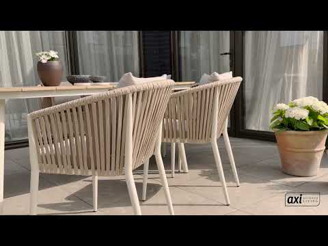 AXI Chay Garden Set with 8 Chairs – Beige with Polywood in Wood Effect