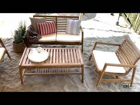 AXI June Lounge Set 4-piece with bench, table & 2 chairs - Teak/Cream AXI June Lounge Set 4-piece with bench, table & 2 chairs - Teak/Cream