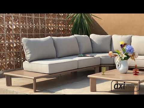 AXI Avery Lounge Set with Side Tables Wood-Look with Beige